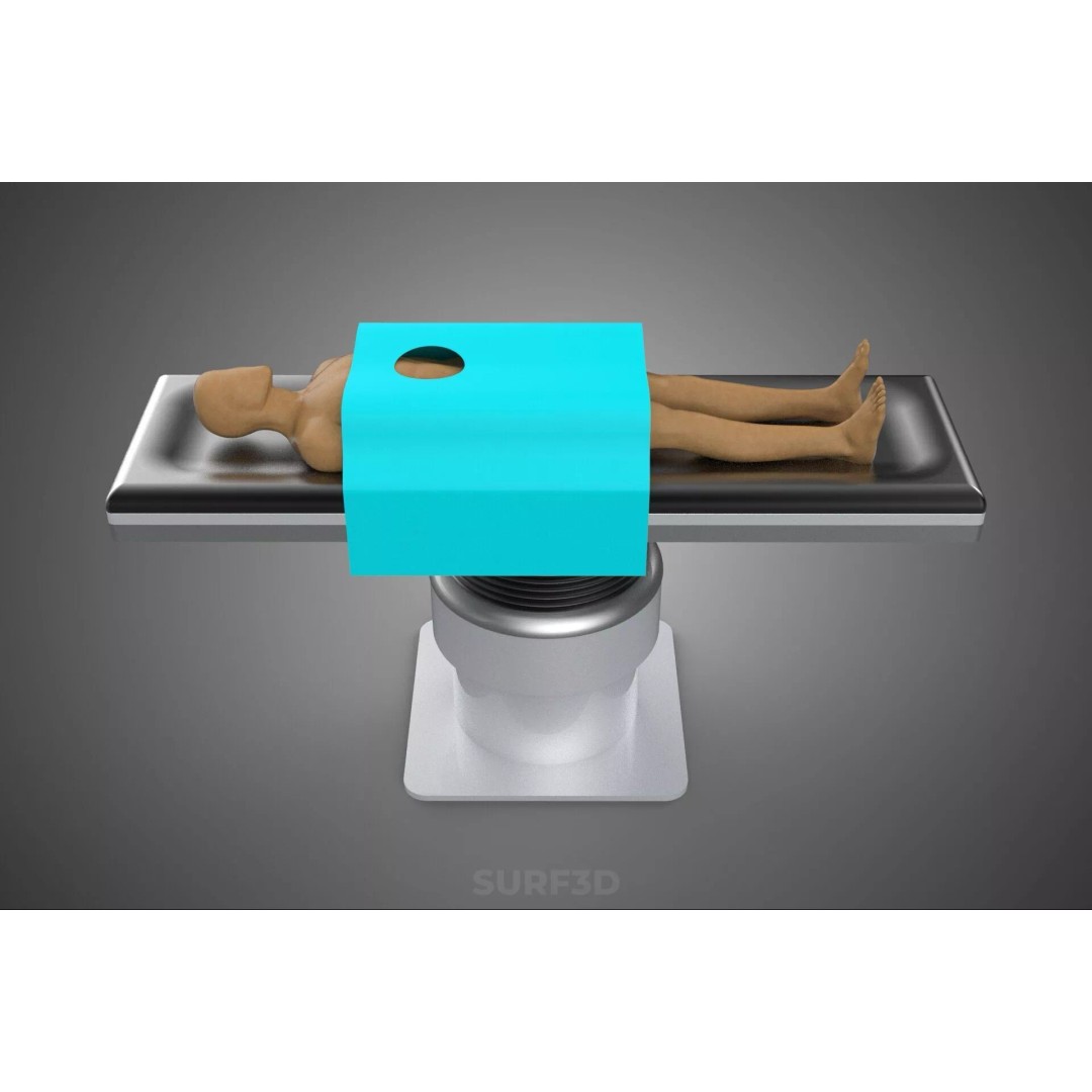 Human Body Mannequin 3D Model – Surgical Table with Sterile Drape, FBX - View 4