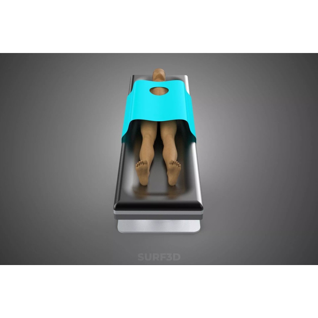 Human Body Mannequin 3D Model – Surgical Table with Sterile Drape, FBX - View 6
