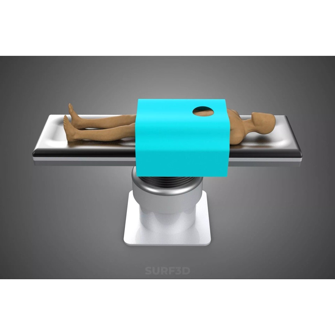 Human Body Mannequin 3D Model – Surgical Table with Sterile Drape, FBX - View 8