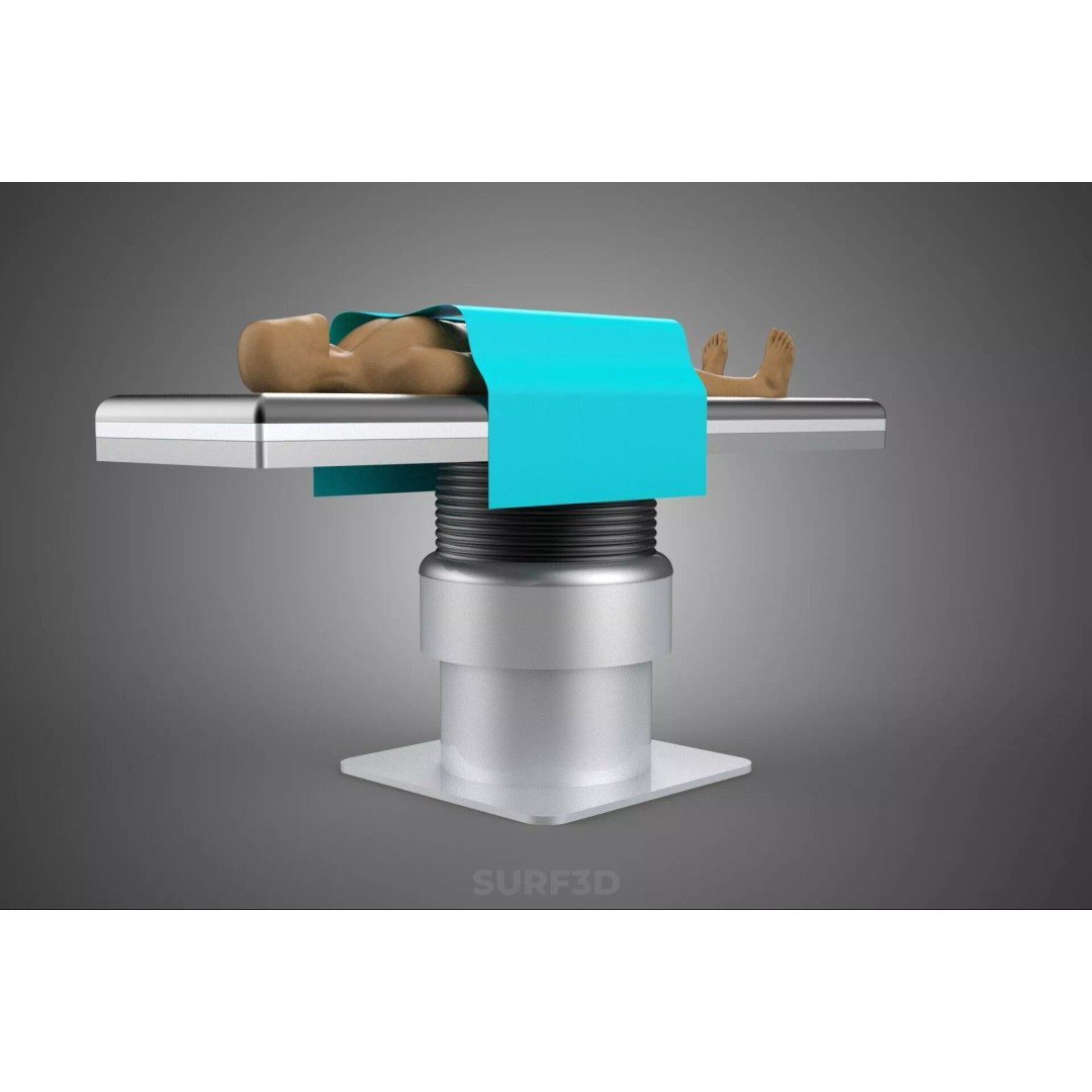 Human Body Mannequin 3D Model – Surgical Table with Sterile Drape, FBX - View 9