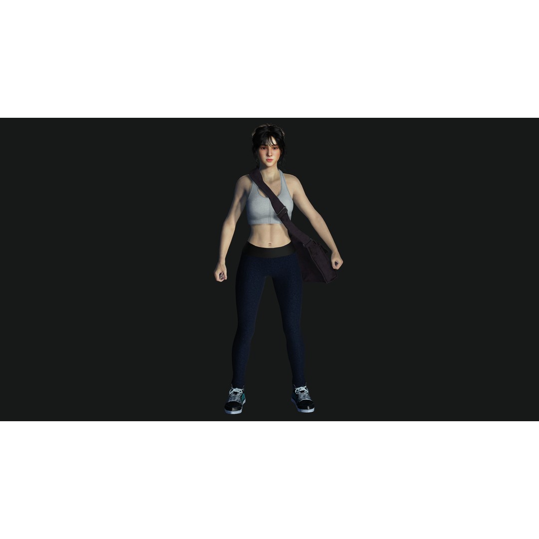Teenage Girl 3D Model – Realistic Casual Character, Game Ready - View 19
