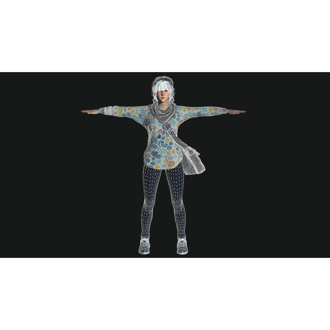 Teenage Girl 3D Model – Realistic Casual Character, Game Ready - View 23