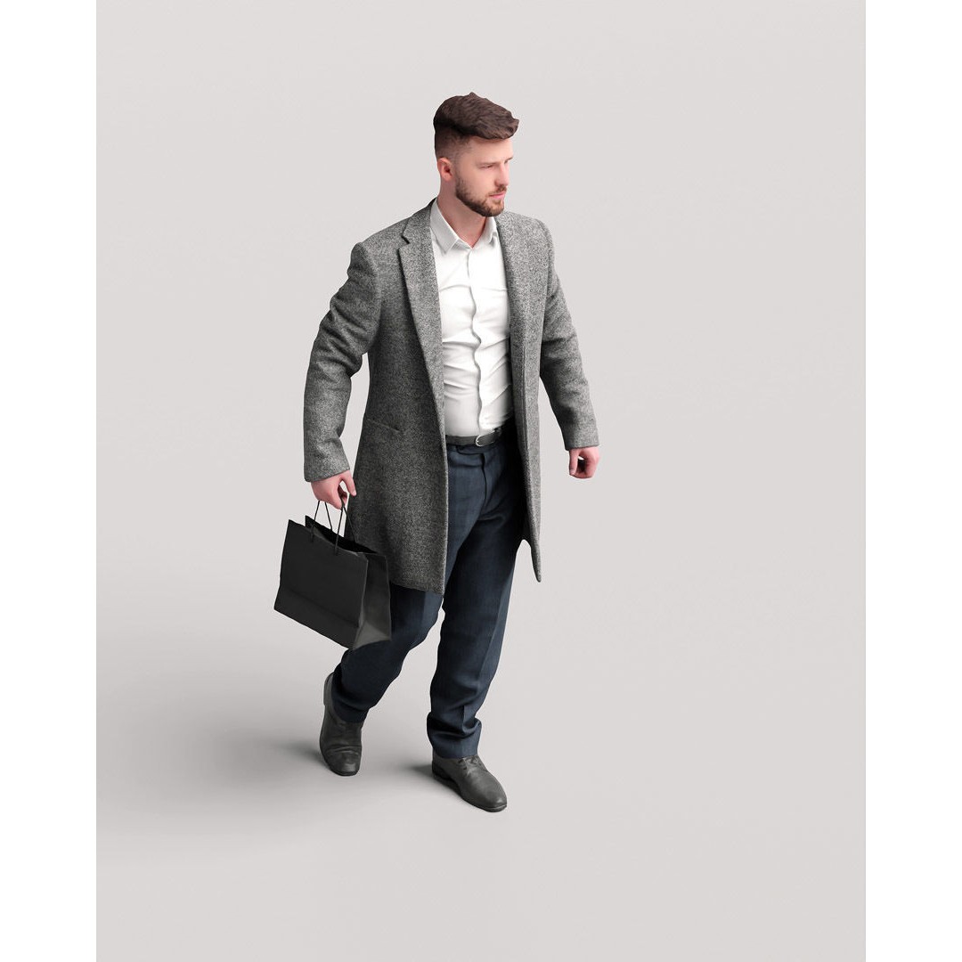 Shopping Man 3D Model – Realistic Character with PBR Textures, FBX - View 10