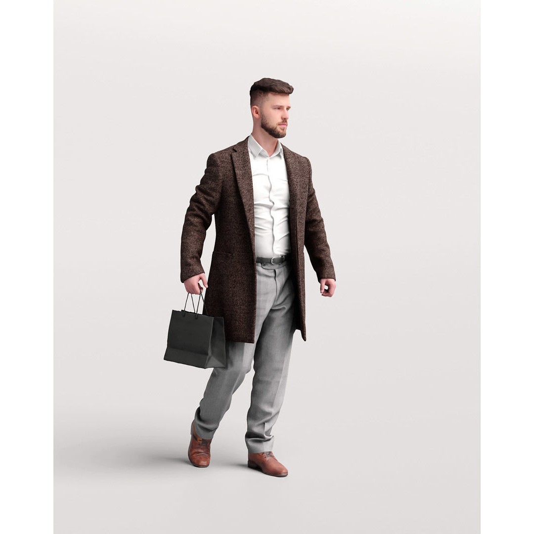 Shopping Man 3D Model – Realistic Character with PBR Textures, FBX - View 13