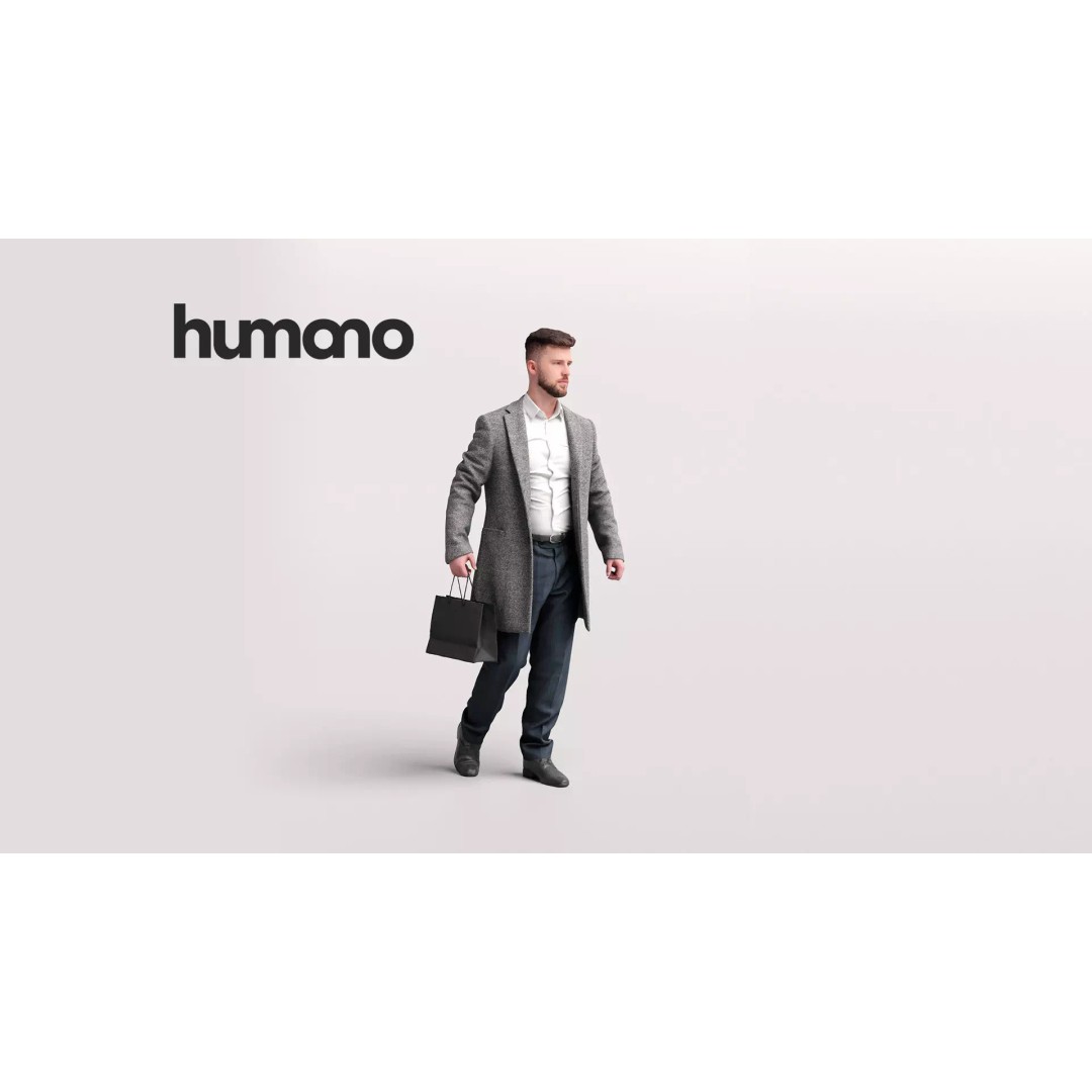 Shopping Man 3D Model – Realistic Character with PBR Textures, FBX - View 2