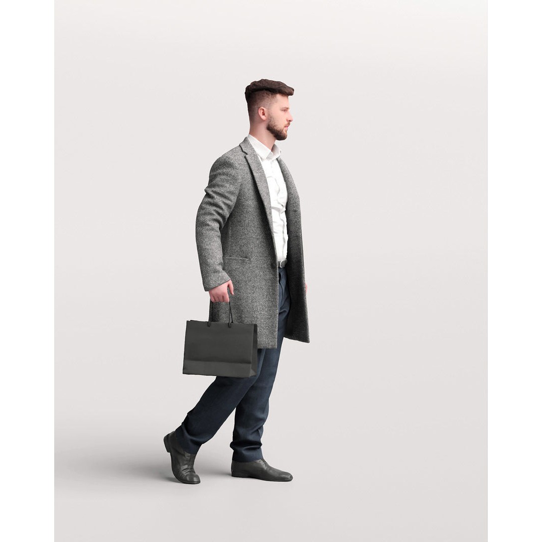 Shopping Man 3D Model – Realistic Character with PBR Textures, FBX - View 4