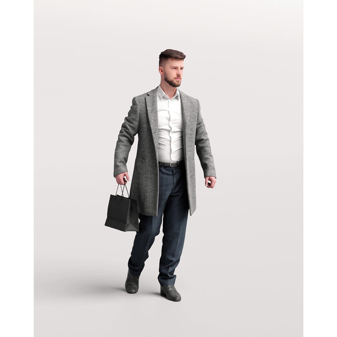 Shopping Man 3D Model – Realistic Character with PBR Textures, FBX - View 5