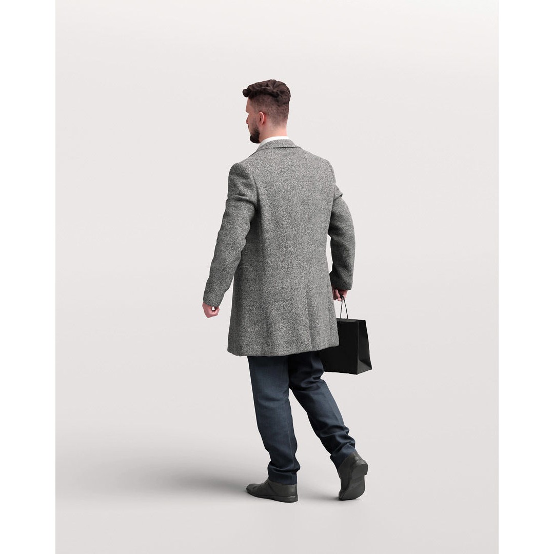 Shopping Man 3D Model – Realistic Character with PBR Textures, FBX - View 6