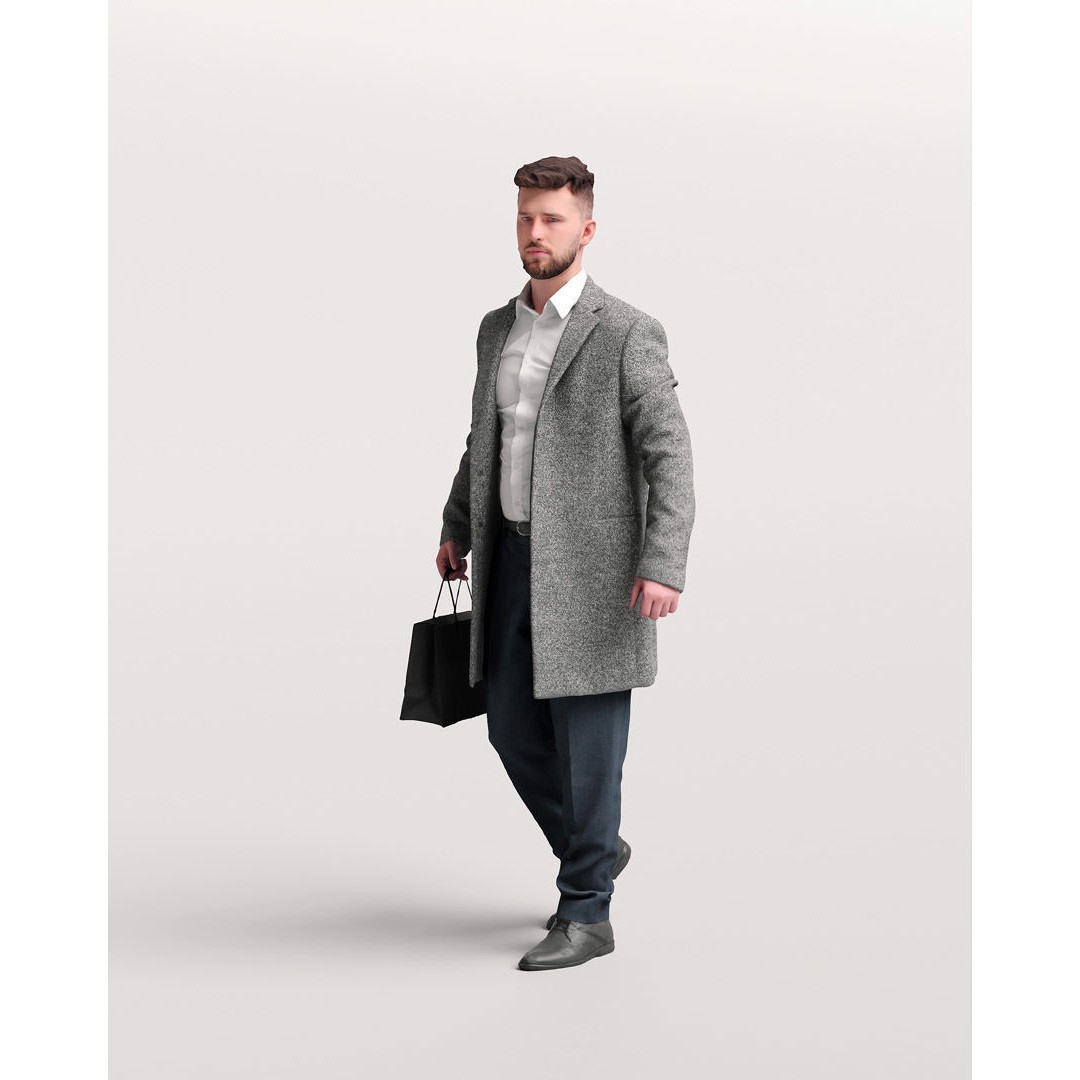 Shopping Man 3D Model – Realistic Character with PBR Textures, FBX - View 7