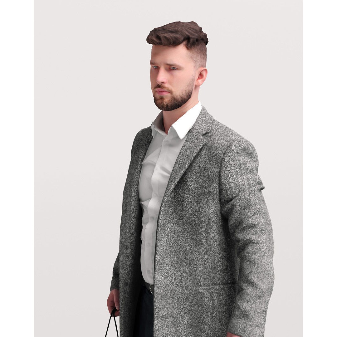 Shopping Man 3D Model – Realistic Character with PBR Textures, FBX - View 9