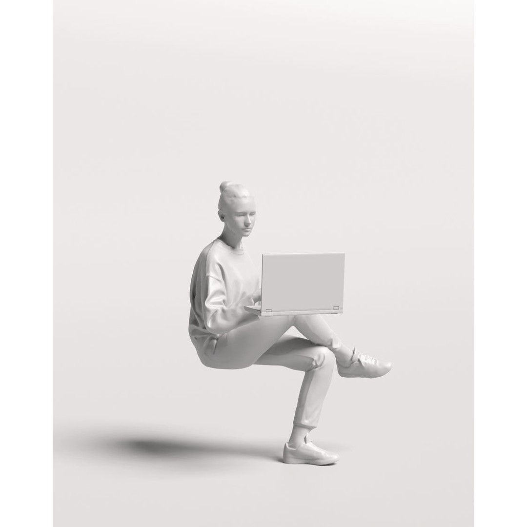 Humano Woman 3D Model – Realistic Café Character, PBR Textures - View 13