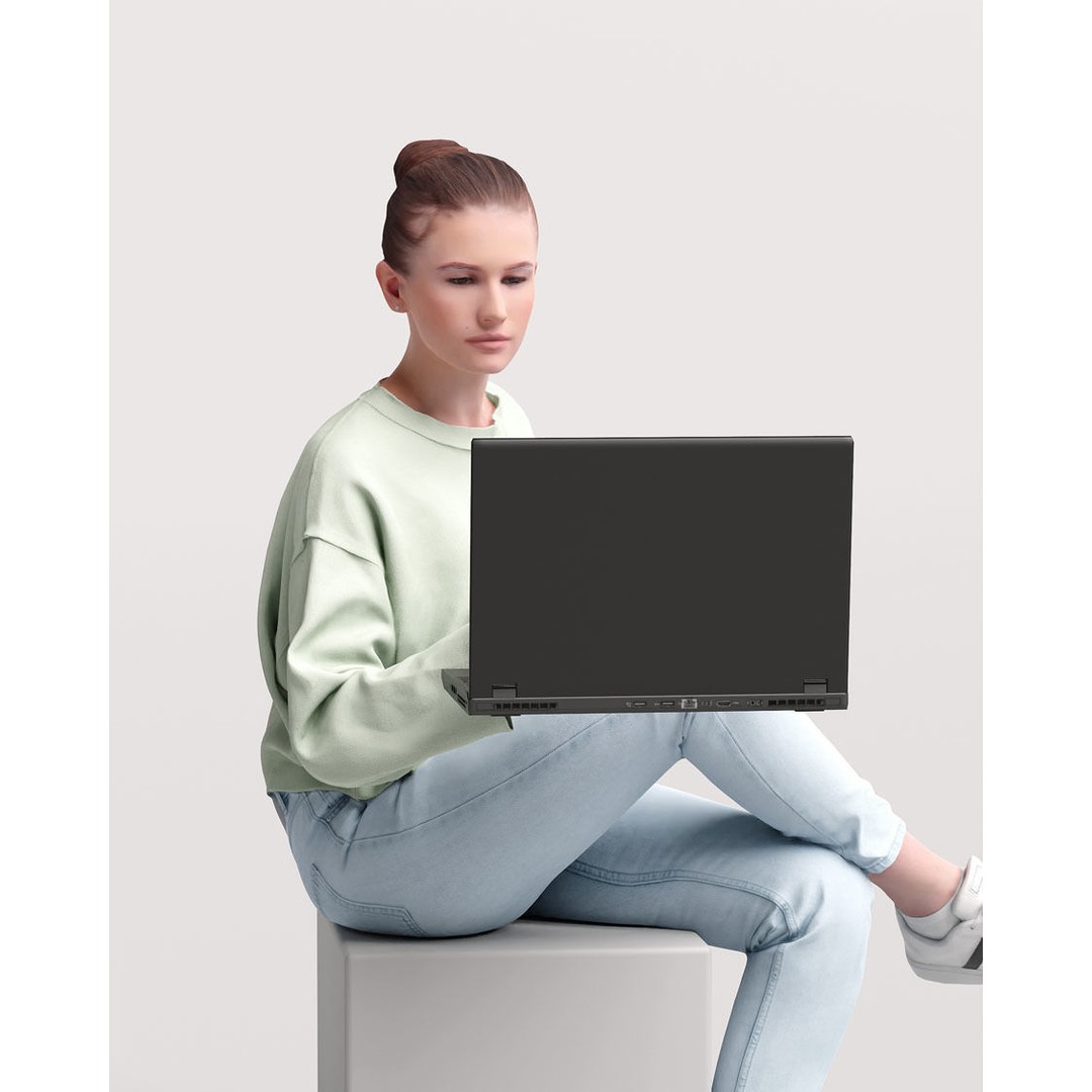 Humano Woman 3D Model – Realistic Café Character, PBR Textures - View 8