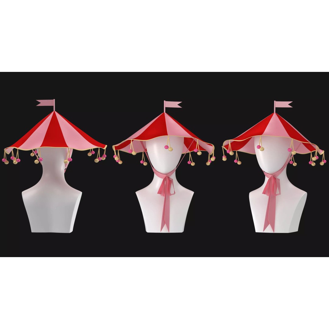 Female Clown Outfit 3D Model – High Poly Game-Ready Asset, FBX & OBJ - View 14