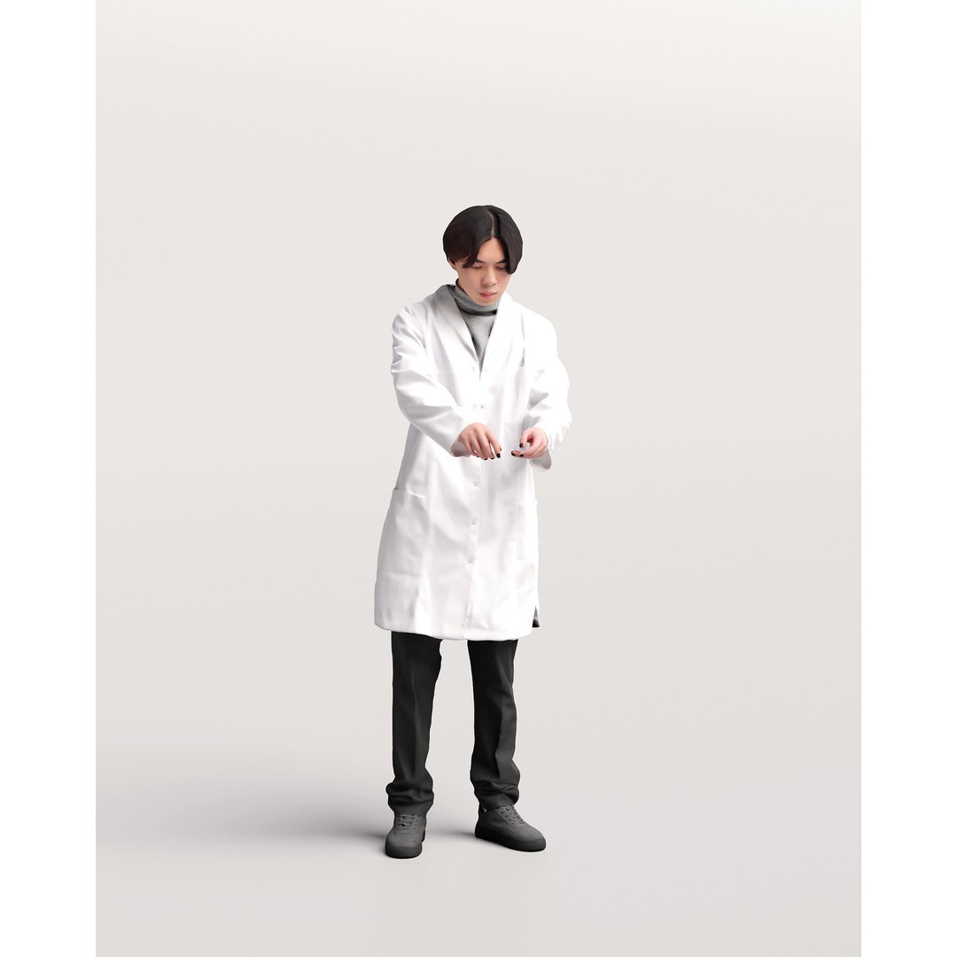 Humano Scientist 3D Model – High Poly Medical Character, FBX - View 3