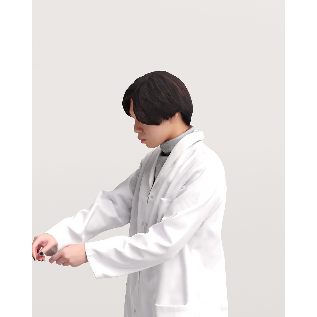 Humano Scientist 3D Model – High Poly Medical Character, FBX - View 9