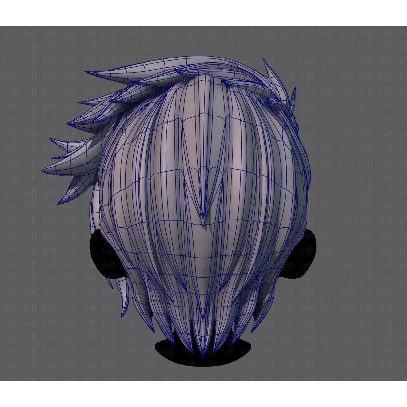 Boy Hair 3D Model – Low Poly Cartoon Style for Animation - View 15