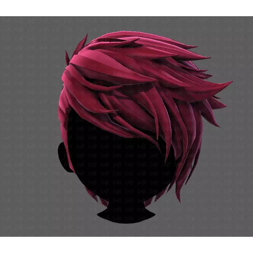 Boy Hair 3D Model – Low Poly Cartoon Style for Animation - View 19