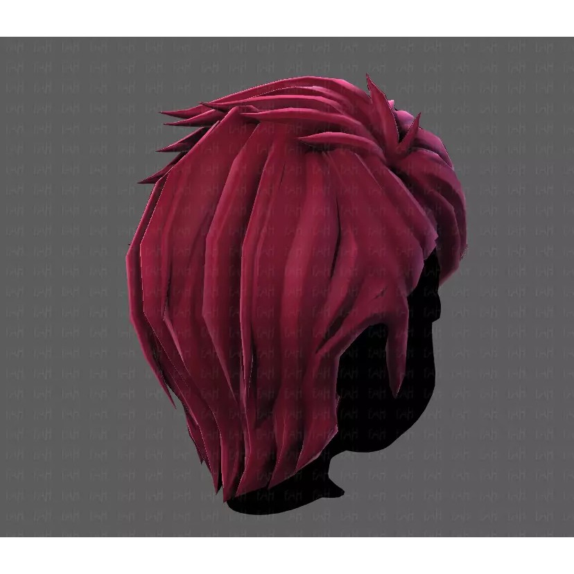 Boy Hair 3D Model – Low Poly Cartoon Style for Animation - View 22