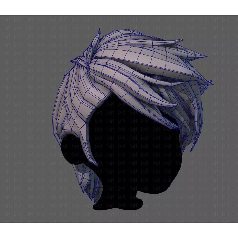 Boy Hair 3D Model – Low Poly Cartoon Style for Animation - View 28