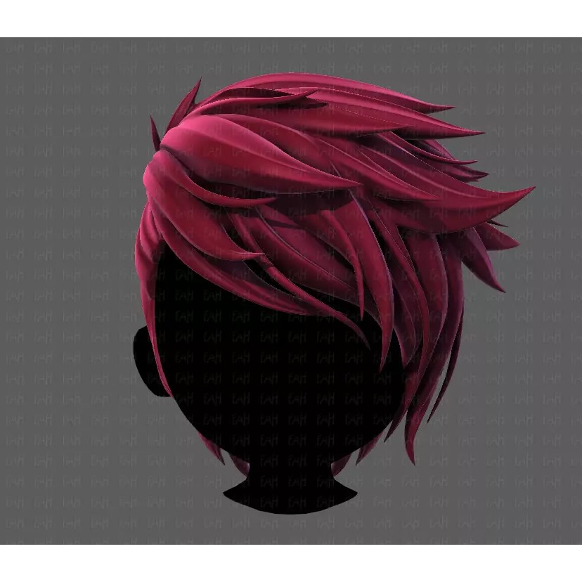 Boy Hair 3D Model – Low Poly Cartoon Style for Animation - View 3