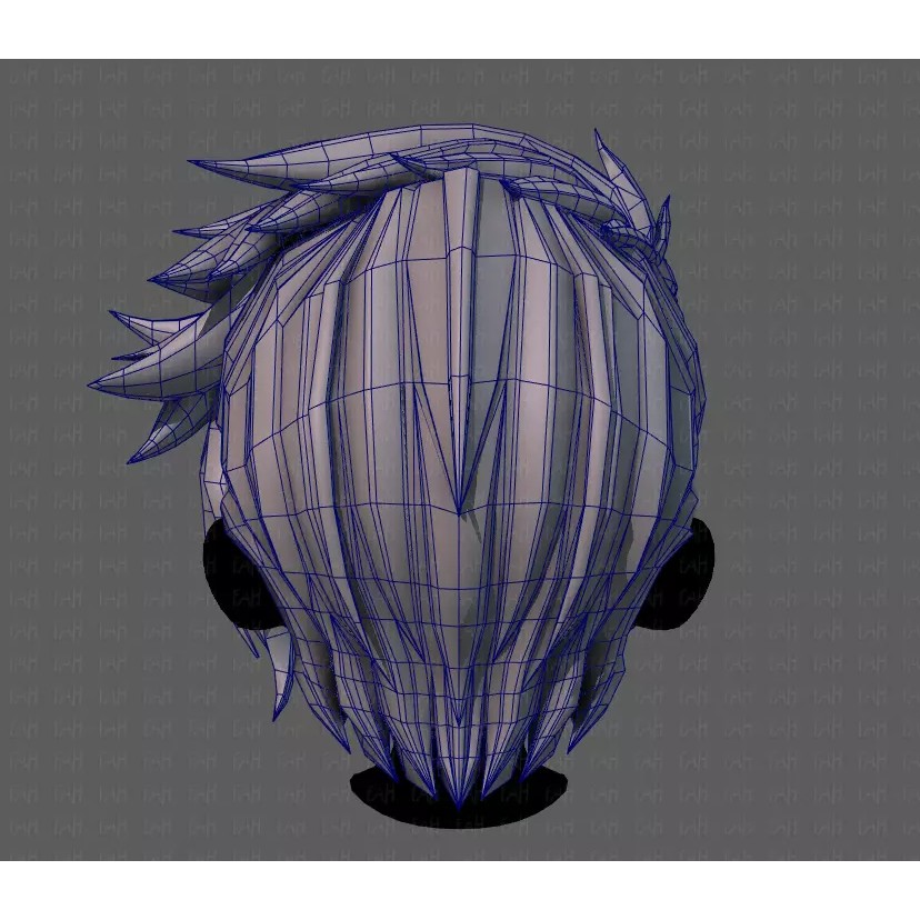 Boy Hair 3D Model – Low Poly Cartoon Style for Animation - View 31