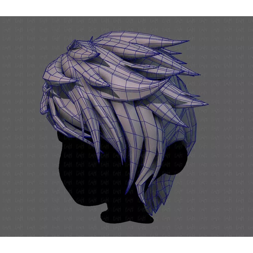 Boy Hair 3D Model – Low Poly Cartoon Style for Animation - View 34
