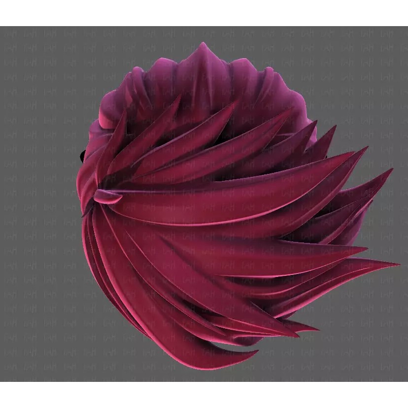 Boy Hair 3D Model – Low Poly Cartoon Style for Animation - View 35