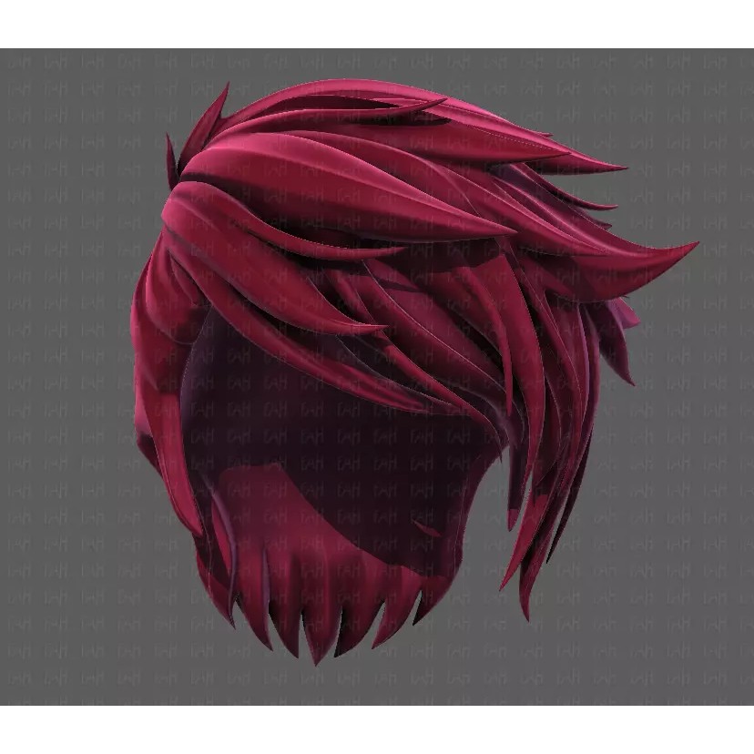 Boy Hair 3D Model – Low Poly Cartoon Style for Animation - View 39
