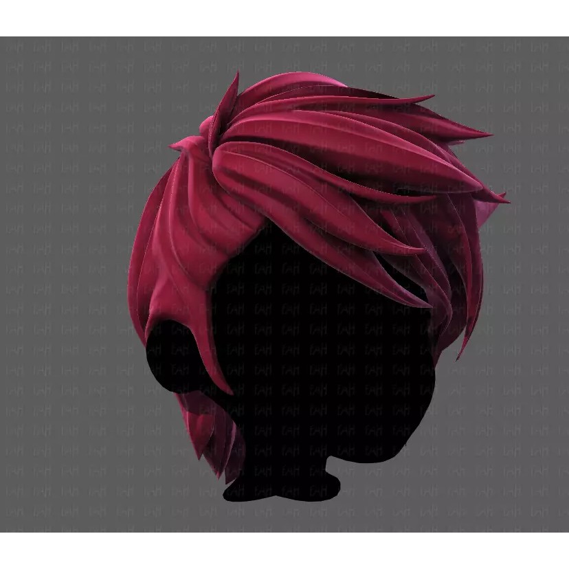 Boy Hair 3D Model – Low Poly Cartoon Style for Animation - View 4