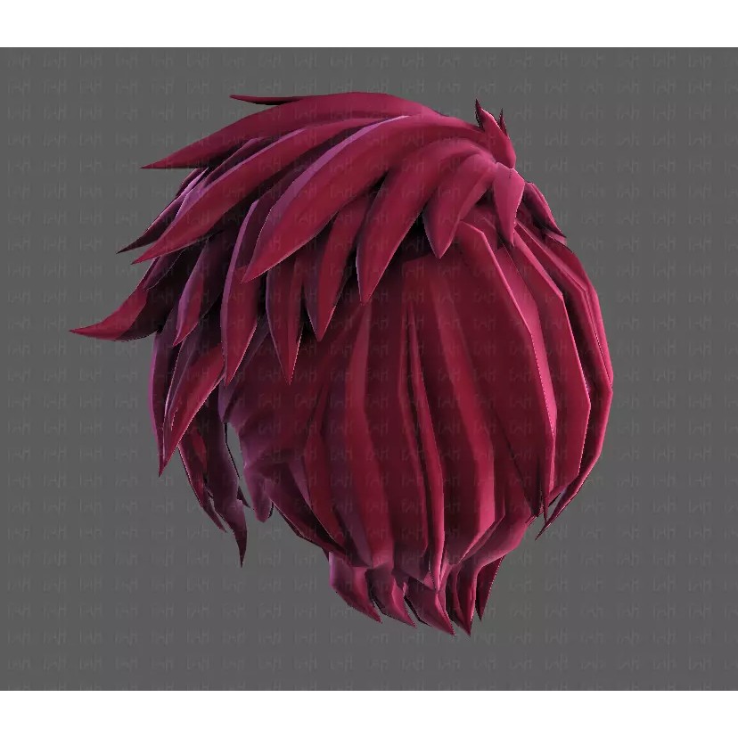 Boy Hair 3D Model – Low Poly Cartoon Style for Animation - View 45