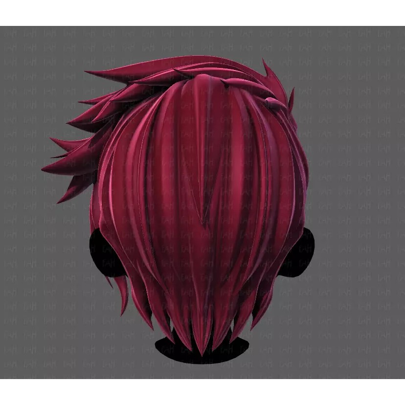 Boy Hair 3D Model – Low Poly Cartoon Style for Animation - View 7