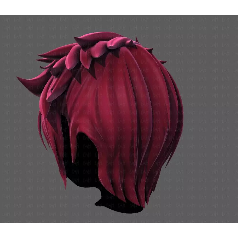 Boy Hair 3D Model – Low Poly Cartoon Style for Animation - View 8