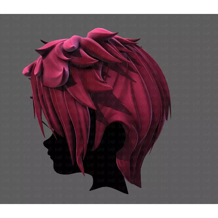 Boy Hair 3D Model – Low Poly Cartoon Style for Animation - View 9