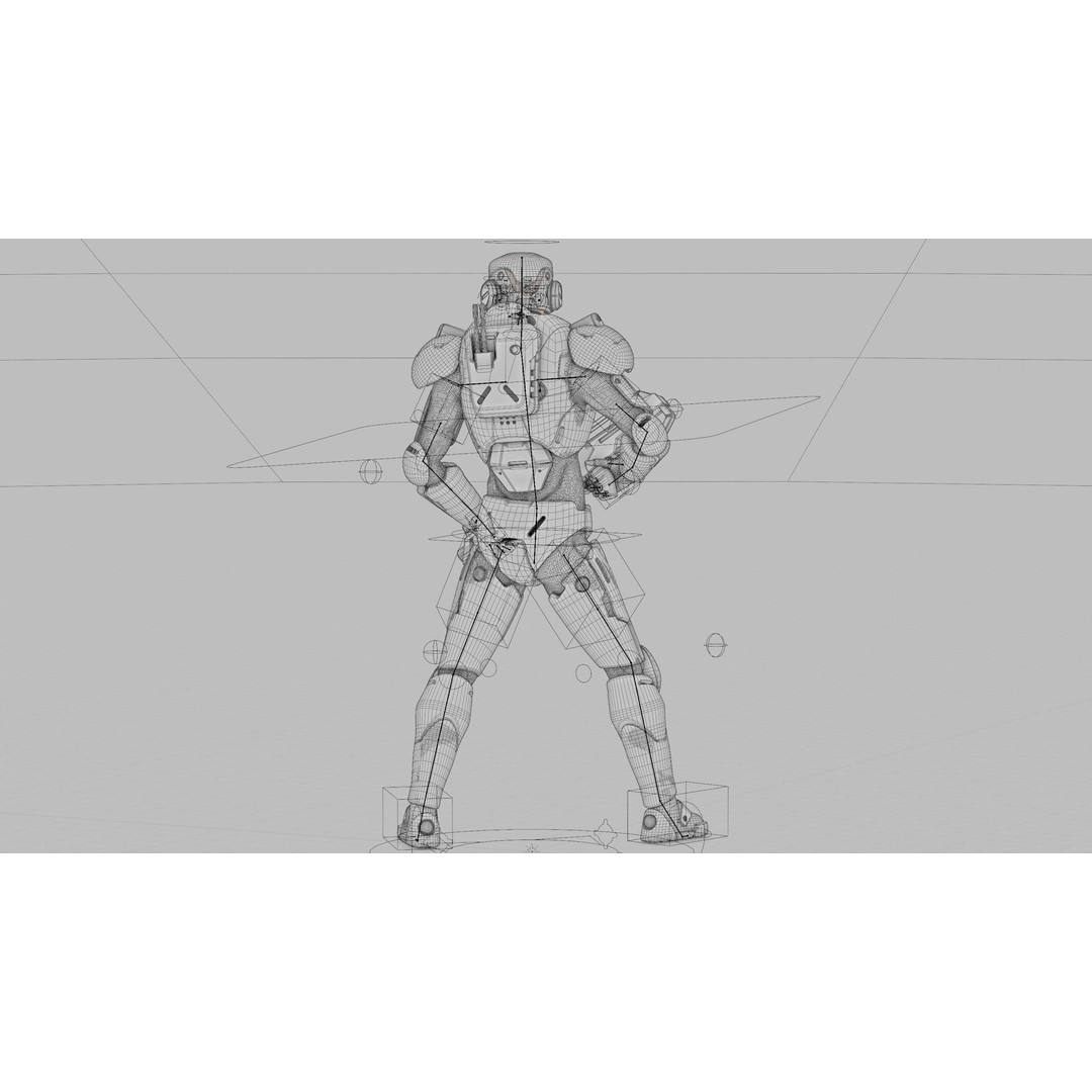 Cyborg SOL-20 3D Model – Rigged Sci-Fi Character for Animation