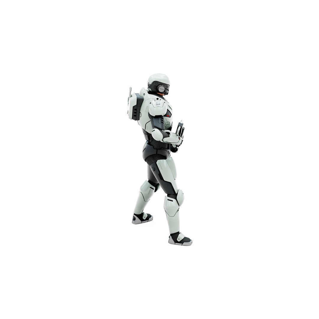 Cyborg SOL-20 3D Model – Rigged Sci-Fi Character for Animation - View 11