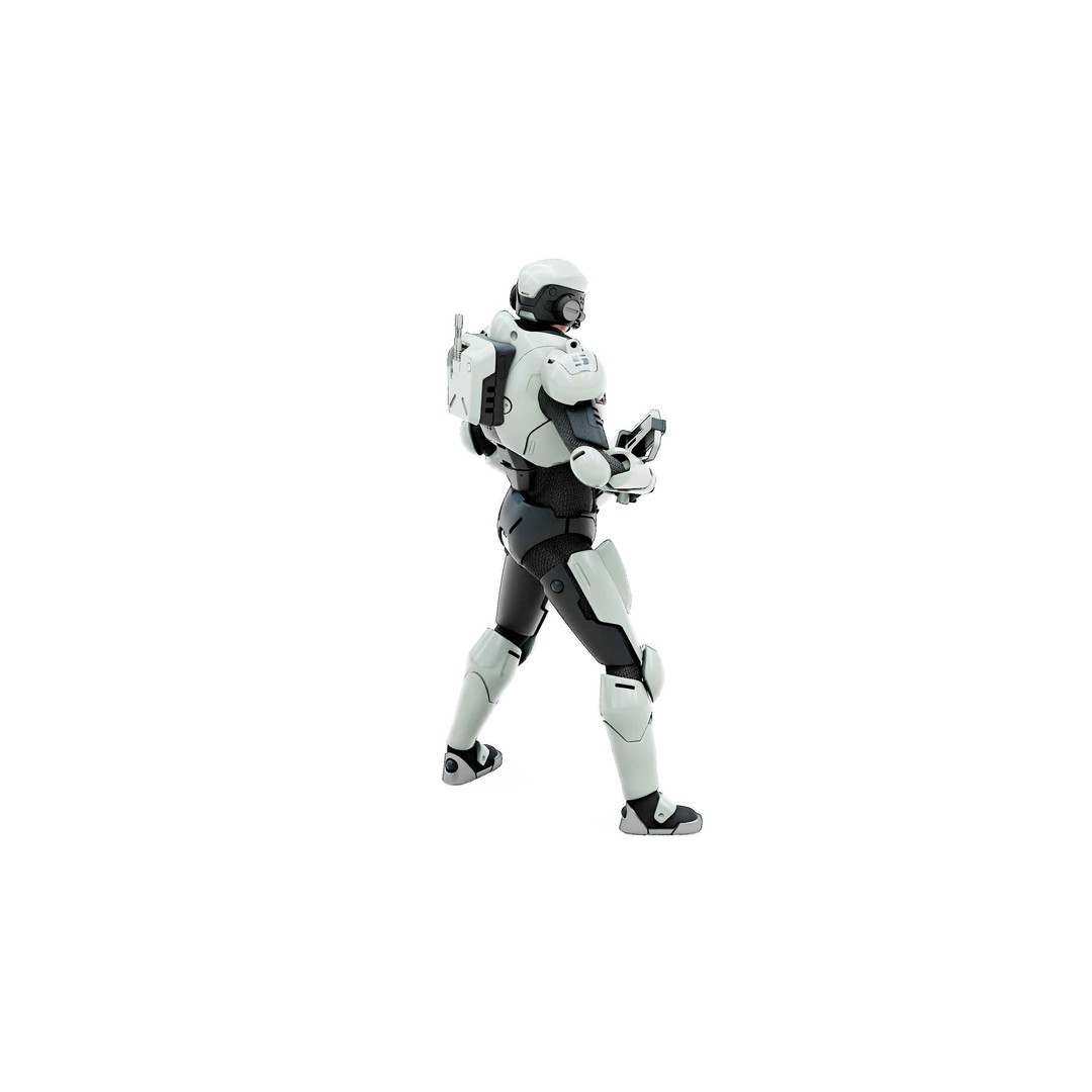 Cyborg SOL-20 3D Model – Rigged Sci-Fi Character for Animation - View 12