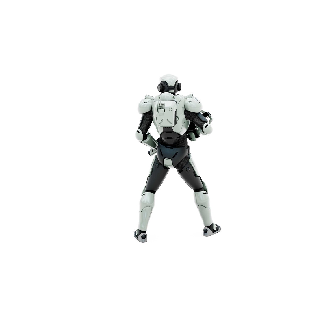 Cyborg SOL-20 3D Model – Rigged Sci-Fi Character for Animation - View 15