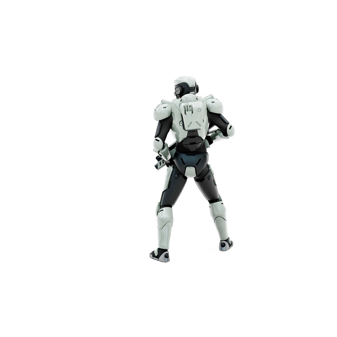 Cyborg SOL-20 3D Model – Rigged Sci-Fi Character for Animation - View 16