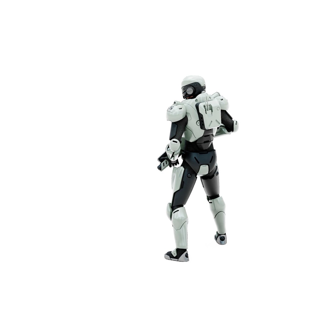 Cyborg SOL-20 3D Model – Rigged Sci-Fi Character for Animation - View 17