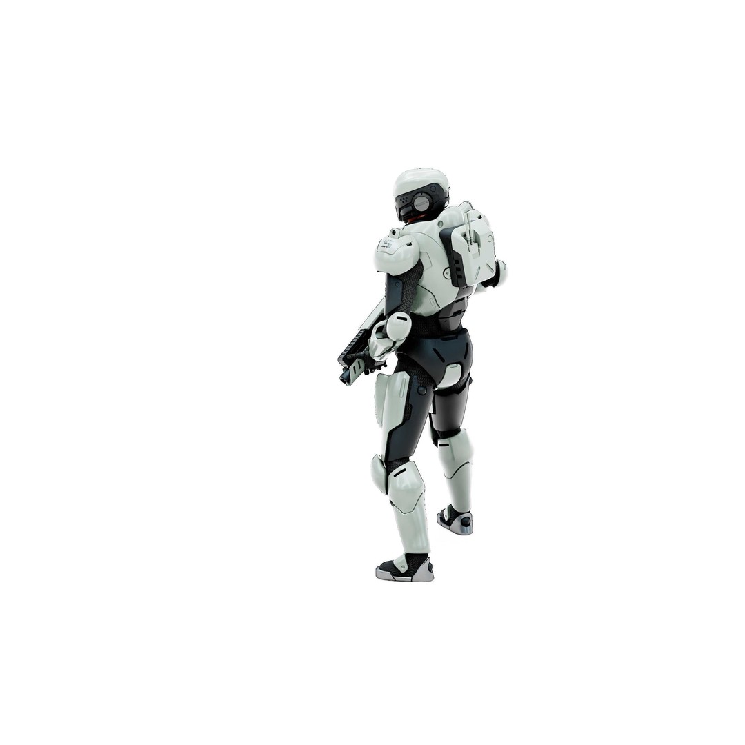 Cyborg SOL-20 3D Model – Rigged Sci-Fi Character for Animation - View 18
