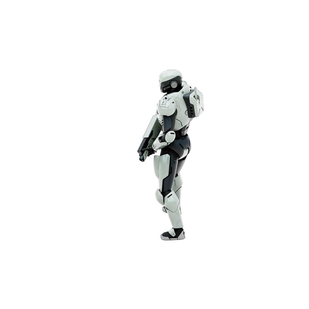 Cyborg SOL-20 3D Model – Rigged Sci-Fi Character for Animation - View 19