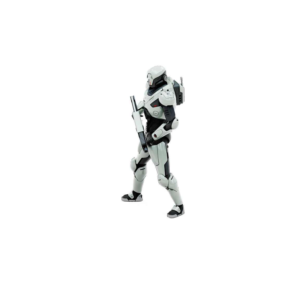 Cyborg SOL-20 3D Model – Rigged Sci-Fi Character for Animation - View 21