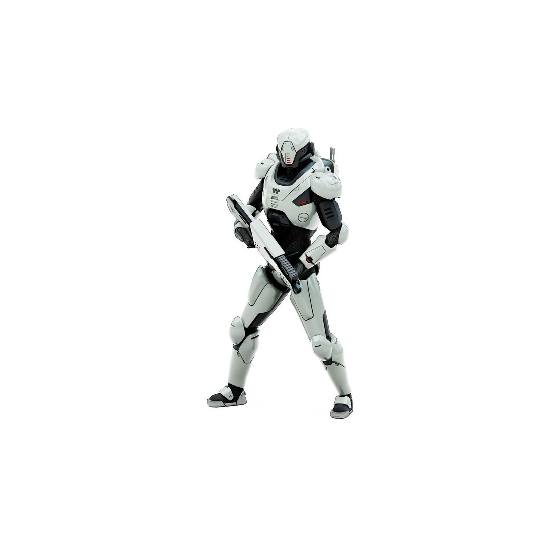Cyborg SOL-20 3D Model – Rigged Sci-Fi Character for Animation - View 22