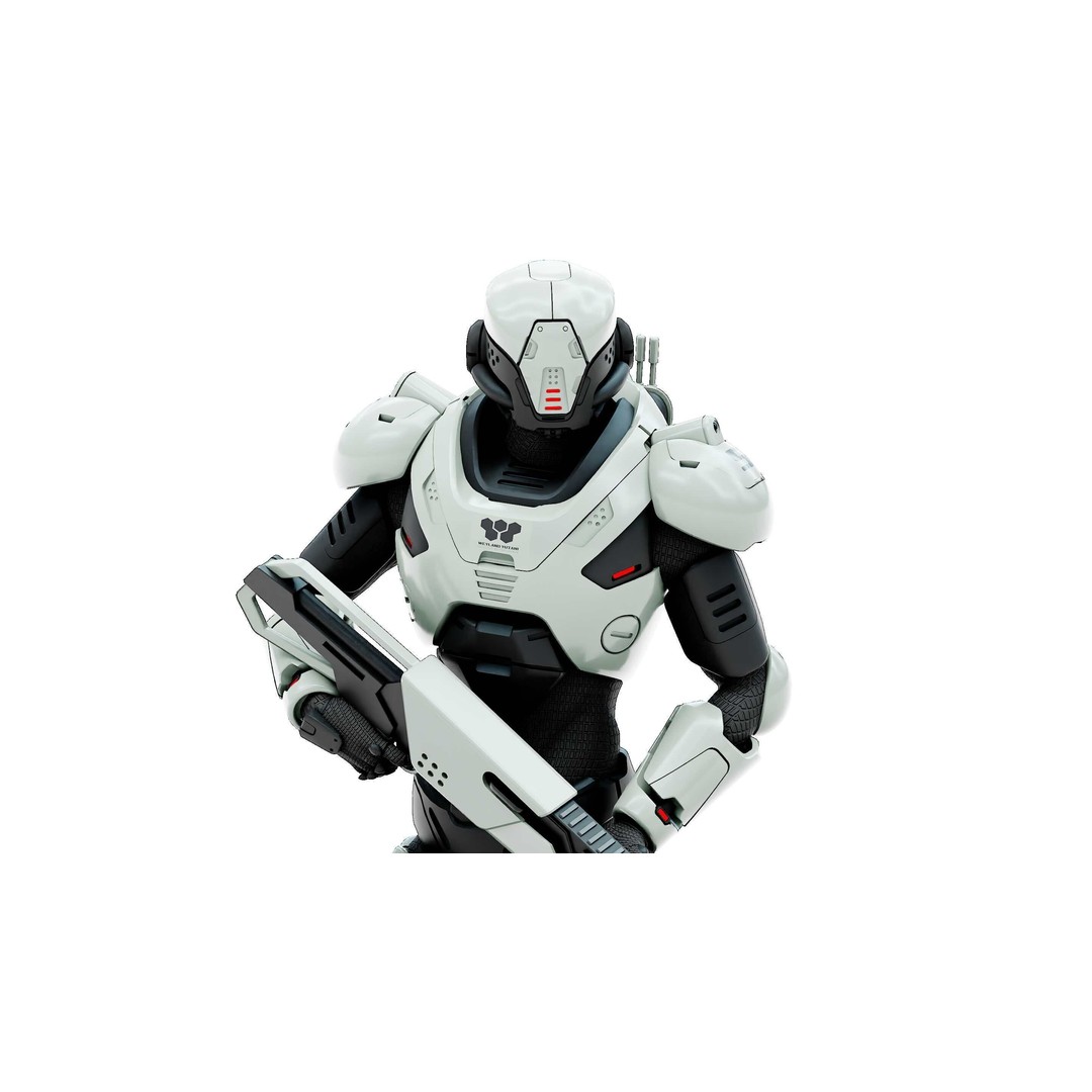 Cyborg SOL-20 3D Model – Rigged Sci-Fi Character for Animation - View 24