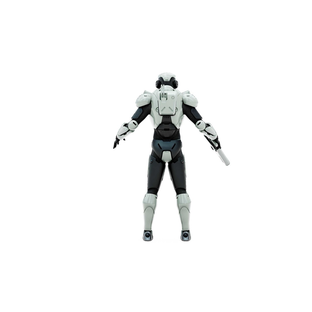 Cyborg SOL-20 3D Model – Rigged Sci-Fi Character for Animation - View 32