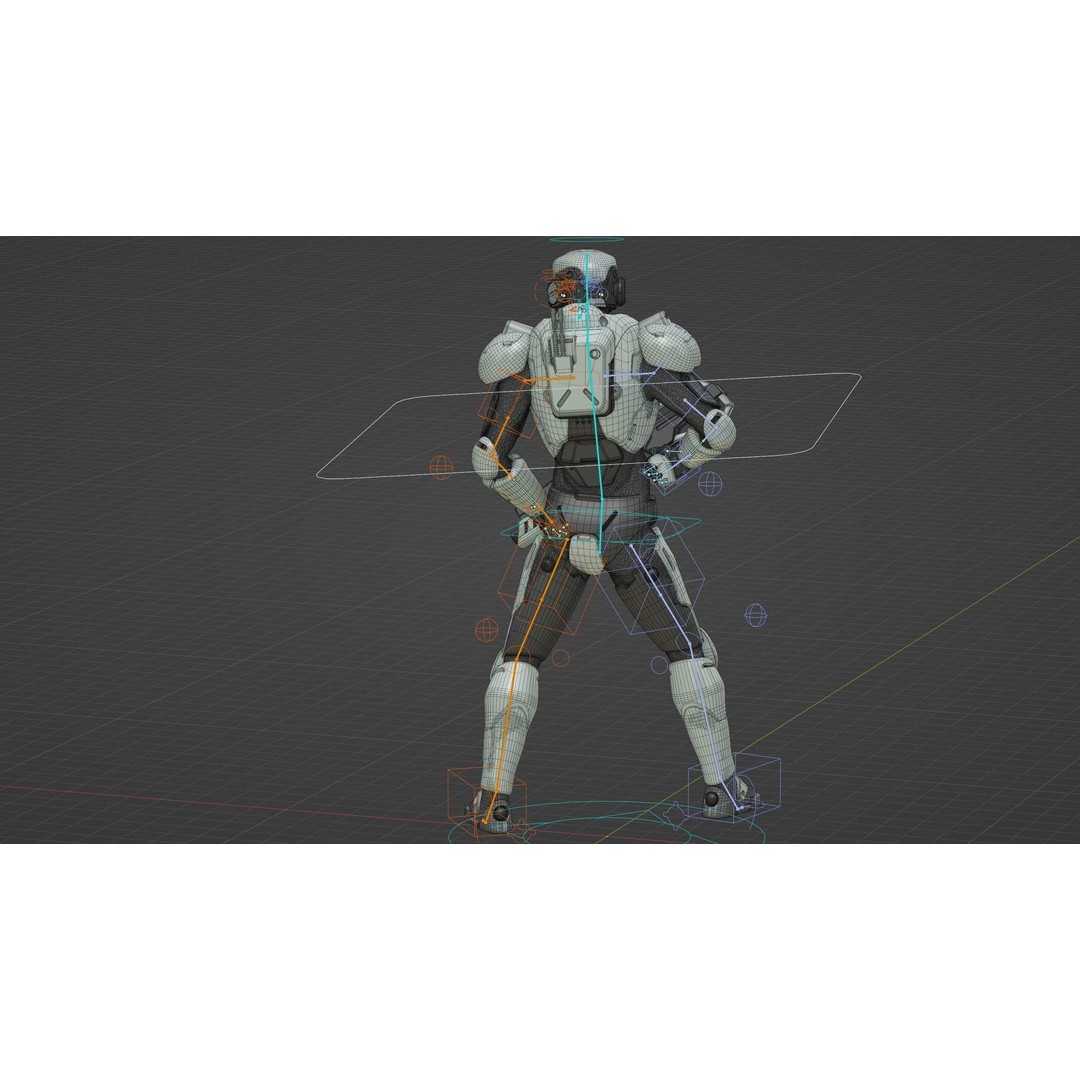 Cyborg SOL-20 3D Model – Rigged Sci-Fi Character for Animation - View 39
