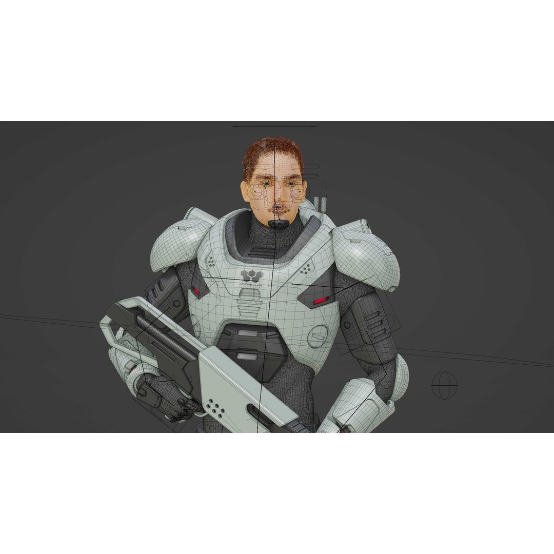 Cyborg SOL-20 3D Model – Rigged Sci-Fi Character for Animation - View 41