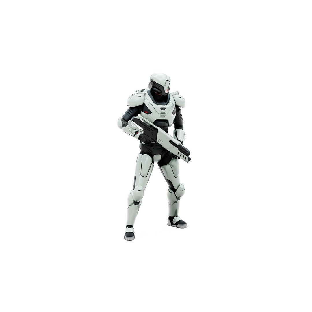 Cyborg SOL-20 3D Model – Rigged Sci-Fi Character for Animation - View 6
