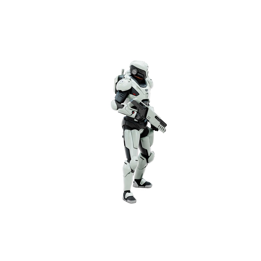 Cyborg SOL-20 3D Model – Rigged Sci-Fi Character for Animation - View 8