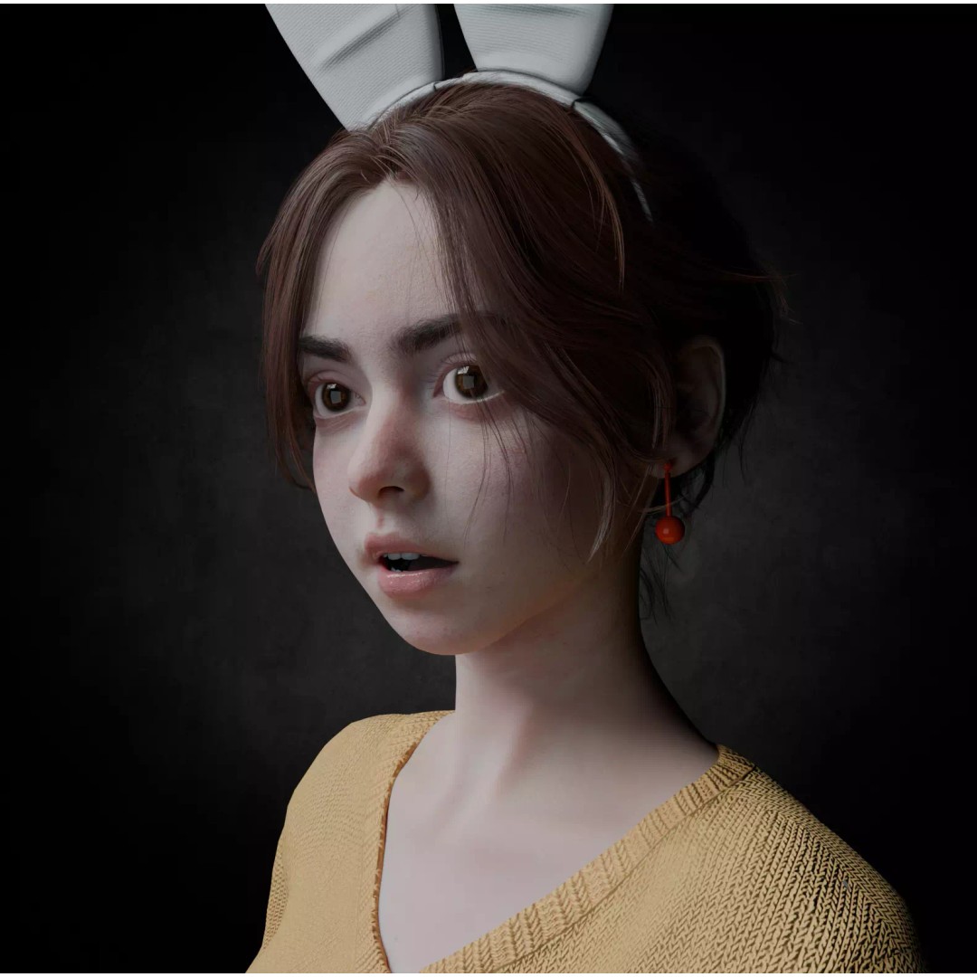 Cute Girl 3D Model – High Detail Rigged Character, PBR 8K - View 10